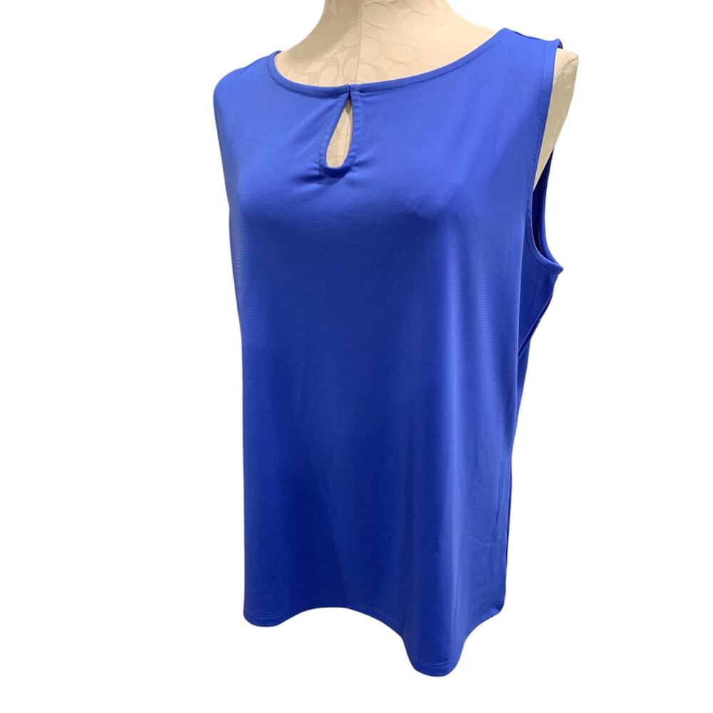 1X Talbots Plus Womens New Blue Sleeveless Knit Jersey Shirt Tank Drape